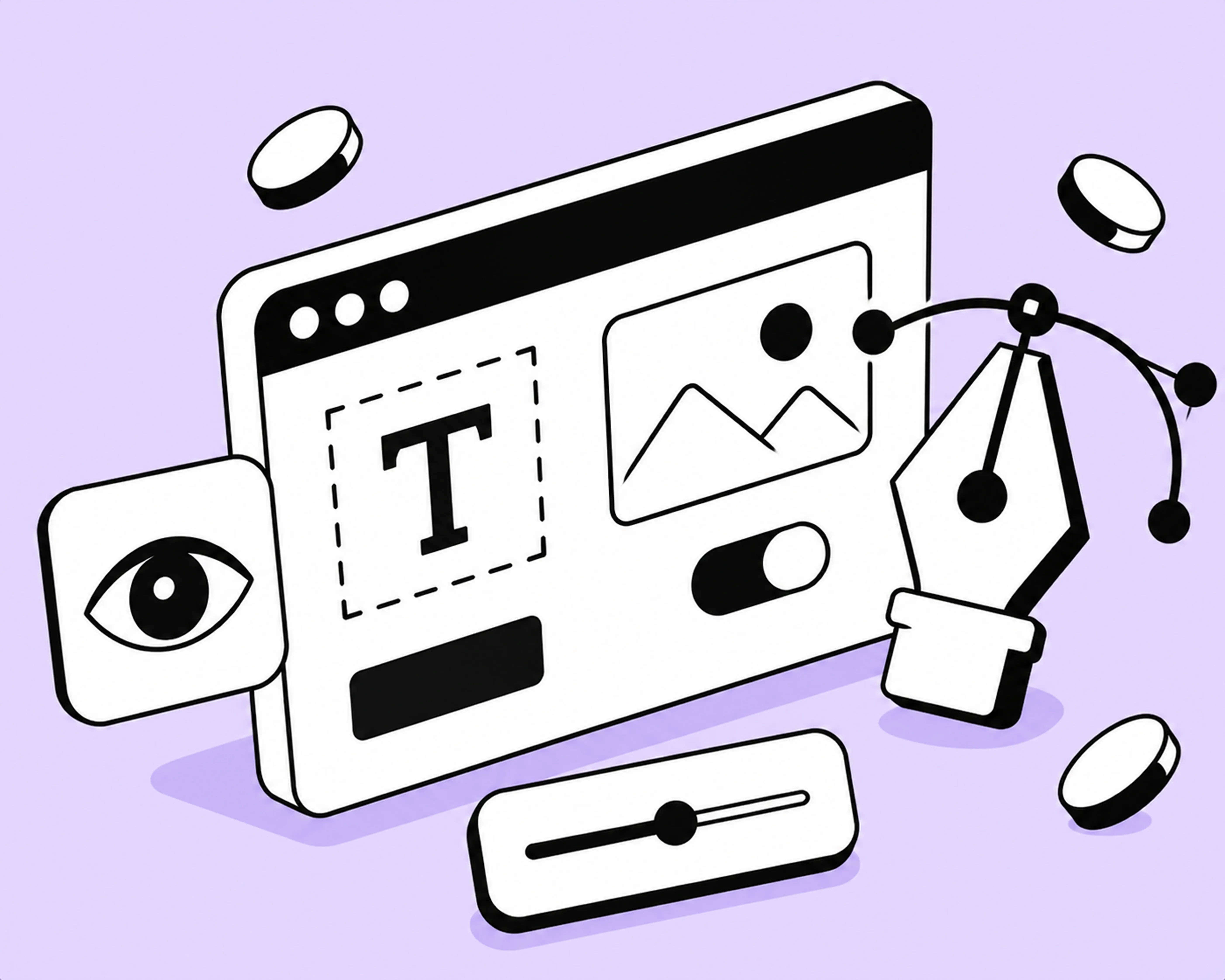 Creative design layouts on a screen