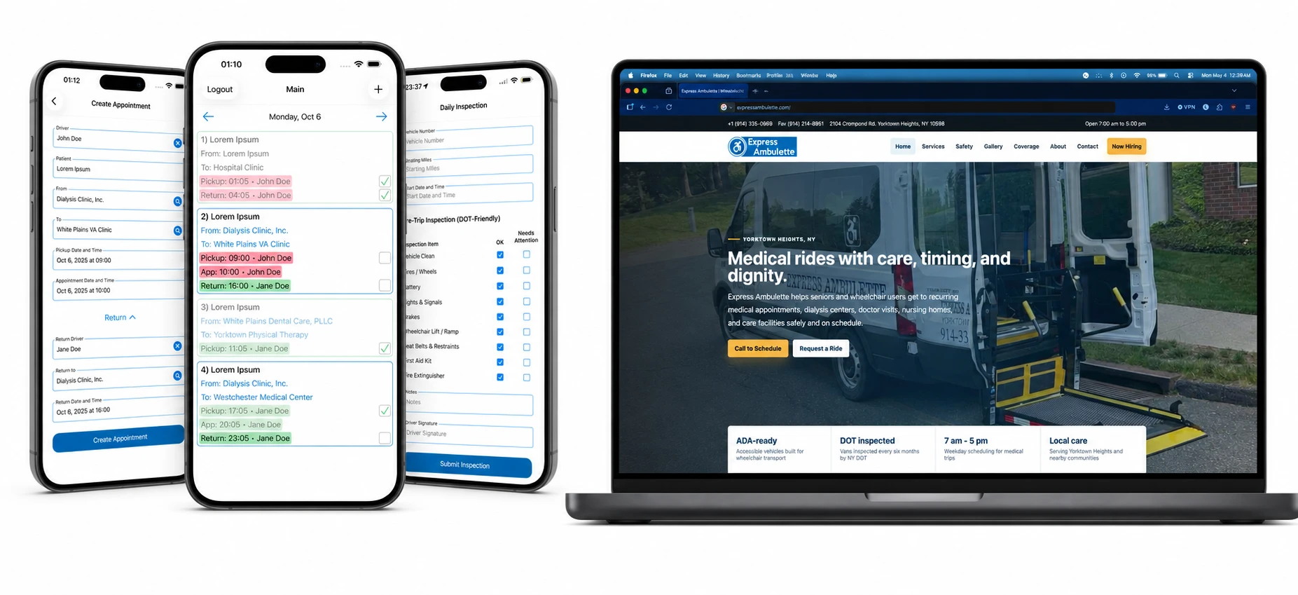 Express Ambulette case study preview
