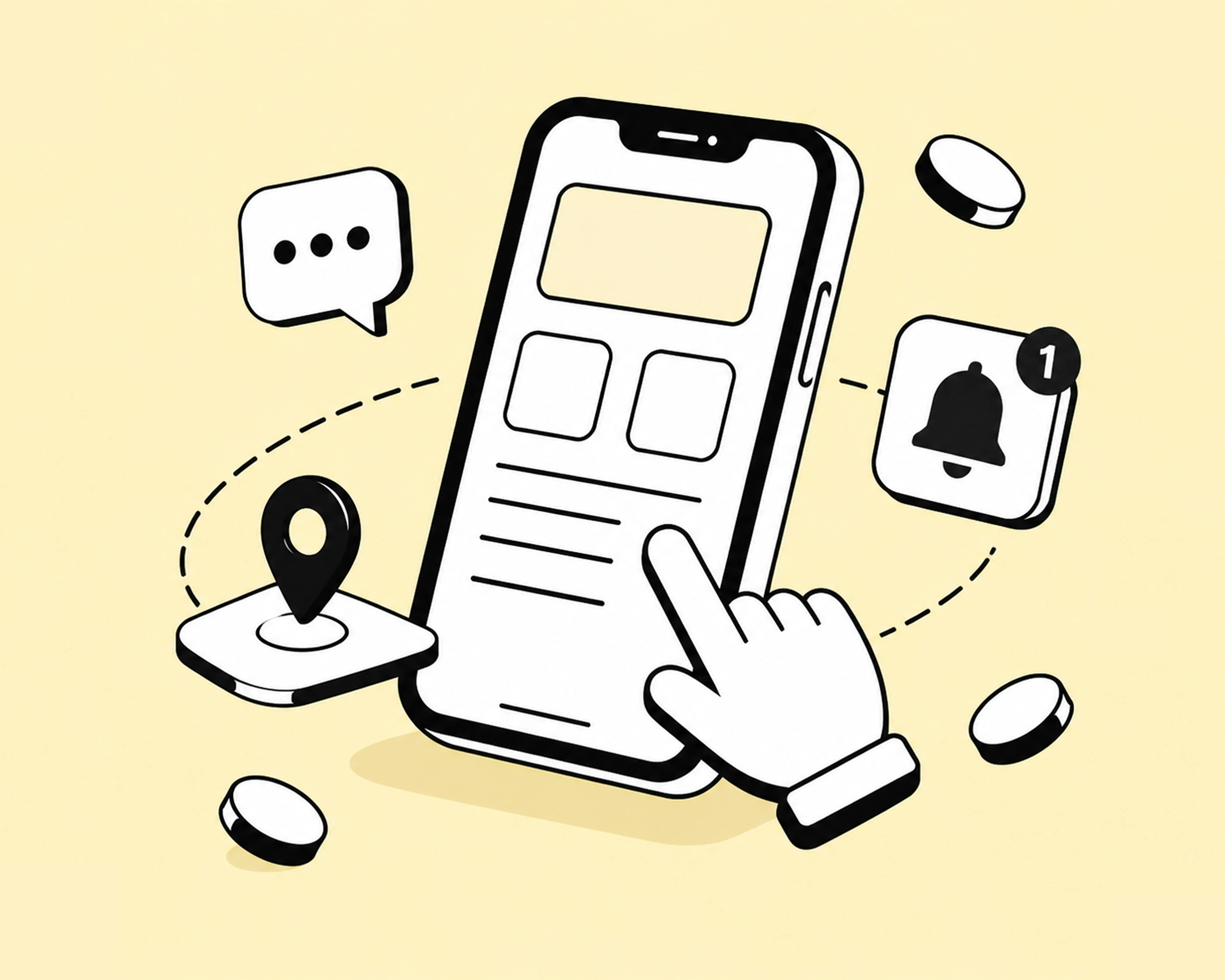 Mobile app interface on a device screen